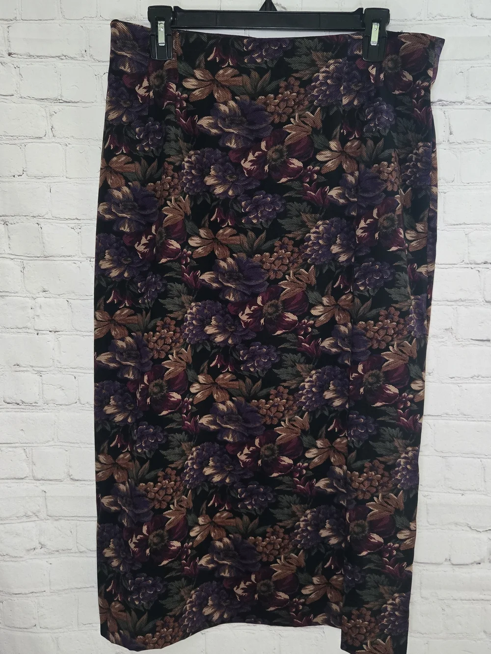 vintage Brigss fall Jewel Tone Floral Skirt Sz 14 Whimsigoth Witchy CottageCore